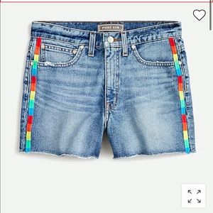 {j crew} point sur denim jean shorts